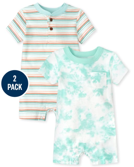 Baby Boys Tie Dye Romper 2-Pack