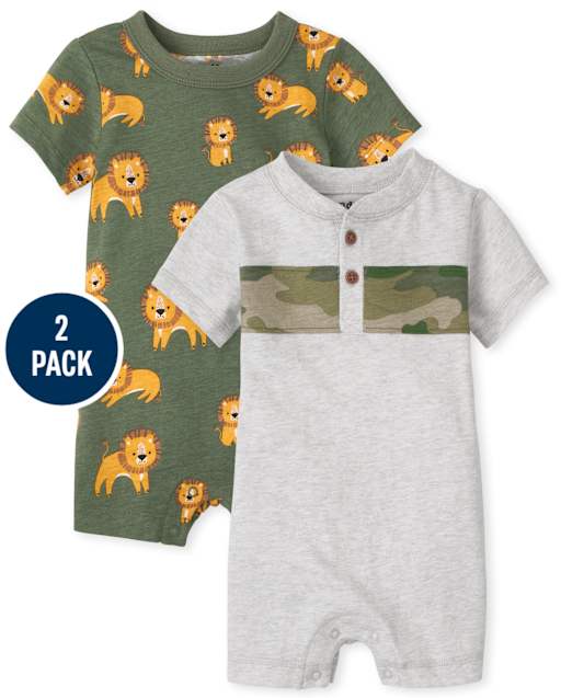 Lot de 2 barboteuses Lion pour bébés garçons