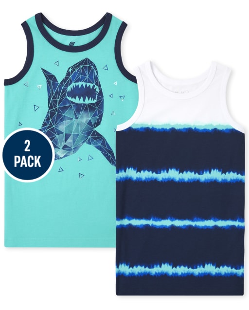 Pack de 2 camisetas sin mangas estampadas para niños
