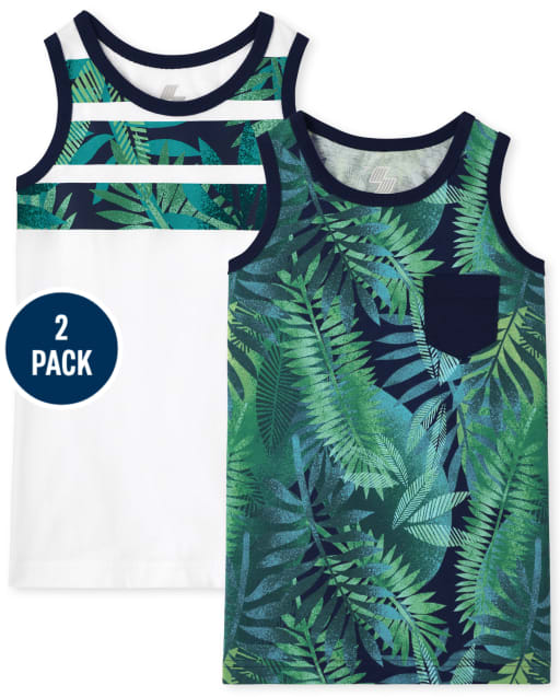 Pack de 2 camisetas sin mangas estampadas para niños