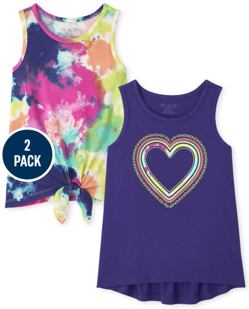 Girls Heart Tank Top 2-Pack