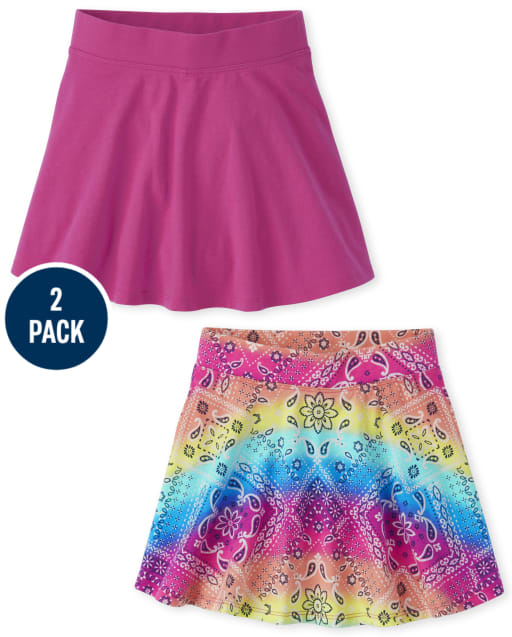 Girls Print Skort 2-Pack