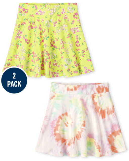 Lot de 2 jupes-shorts imprimées pour filles