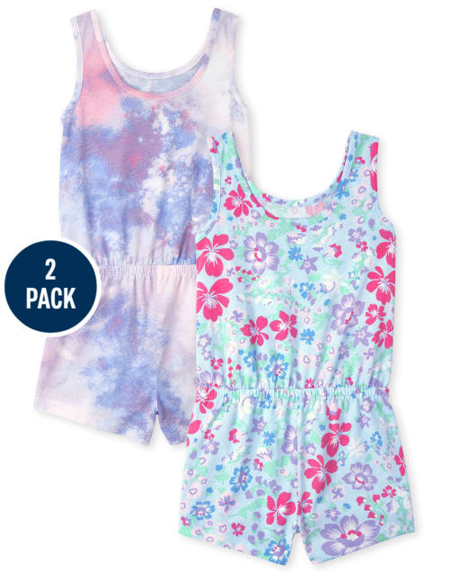 Girls Print Romper 2-Pack