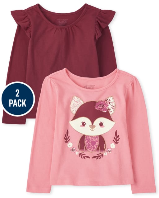 Toddler Girls Fox Top 2-Pack