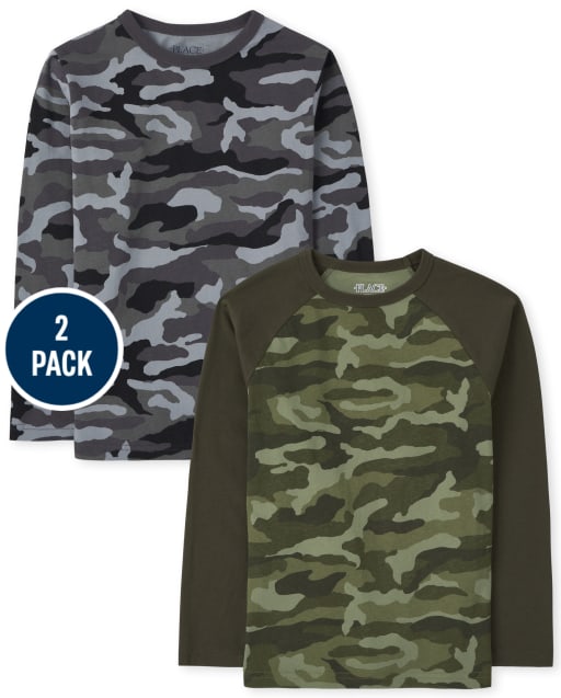 Paquete de 2 tops de camuflaje para niños