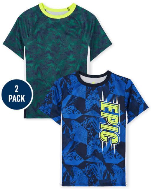 Pack de 2 camisetas deportivas con estampado para niño