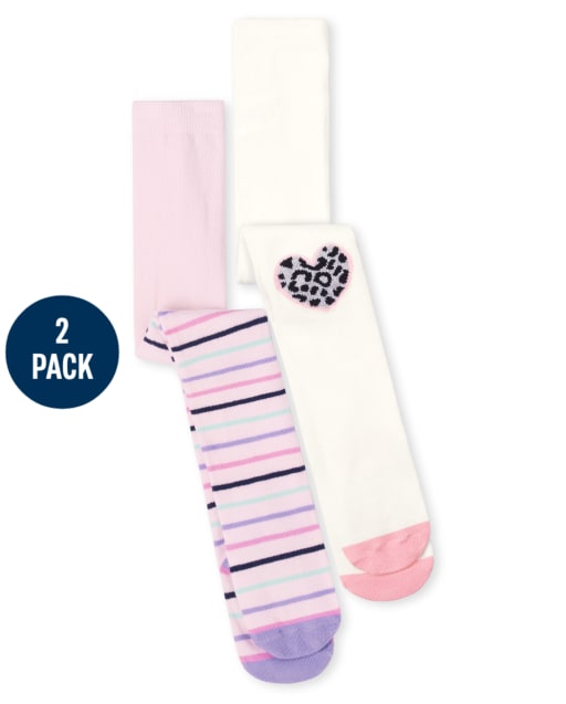 Toddler Girls Heart Tights 2-Pack
