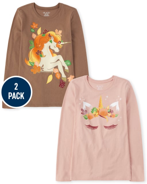 Girls Unicorn Graphic Tee 2-Pack