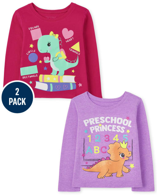 Toddler Girls Dino Graphic Tee 2-Pack