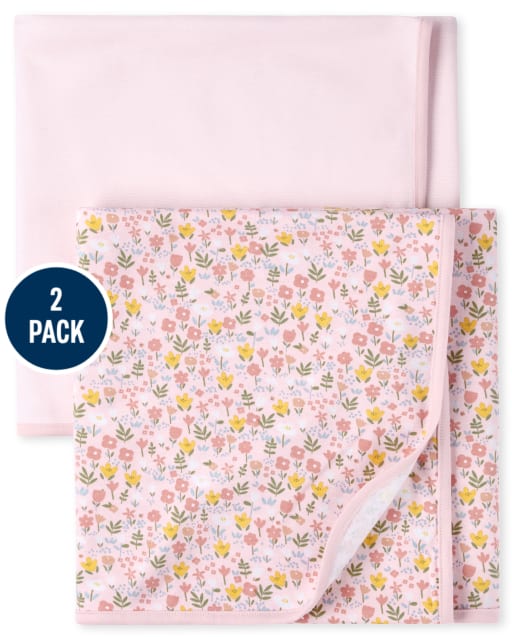 Baby Girls Floral Swaddle Blanket 2-Pack
