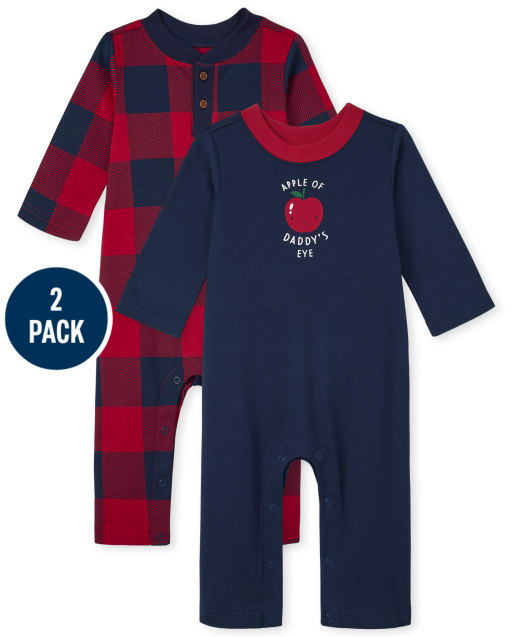 Baby Apple Romper 2-Pack