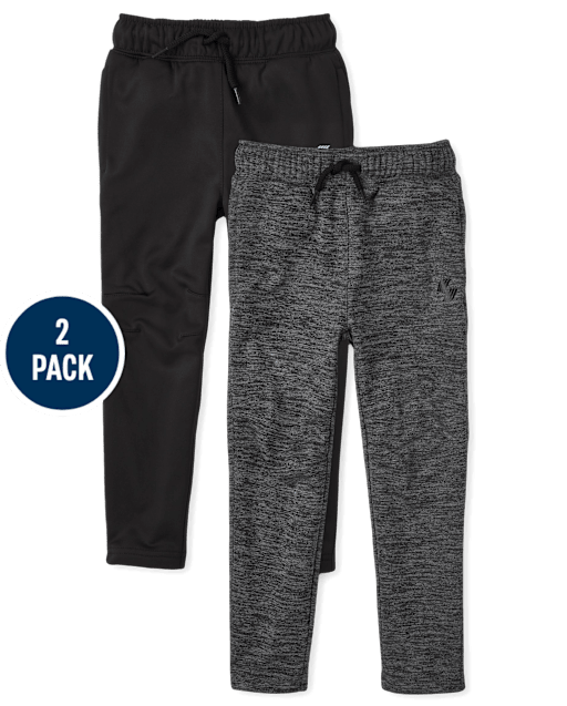 Boys Moisture Wicking Fleece Pants 2-Pack