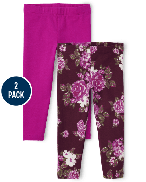 Toddler Girls Floral Leggings 2-Pack