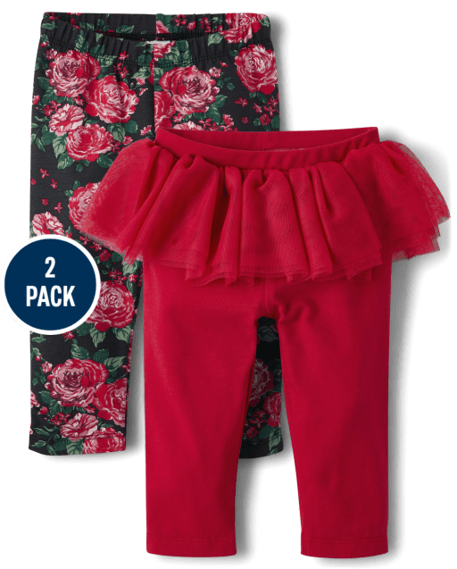Baby Girls Floral Tutu Pants 2-Pack