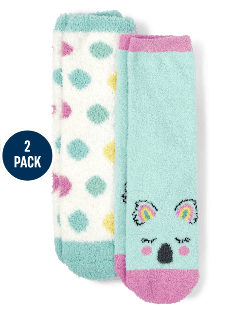 Lot de 2 paires de chaussettes douillettes Koala pour filles