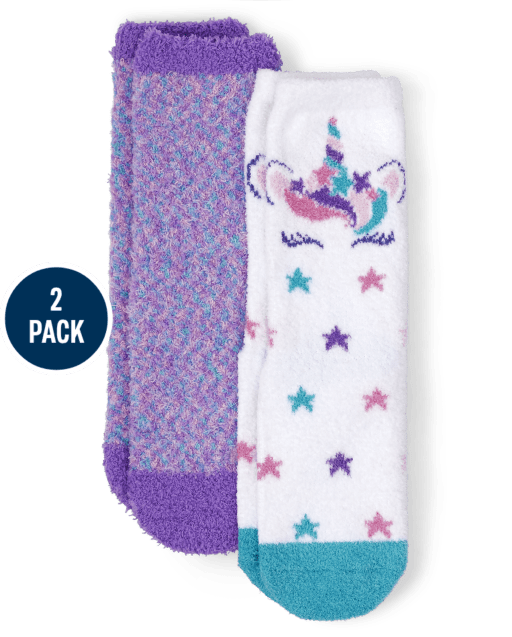 Girls Unicorn Cozy Socks 2-Pack