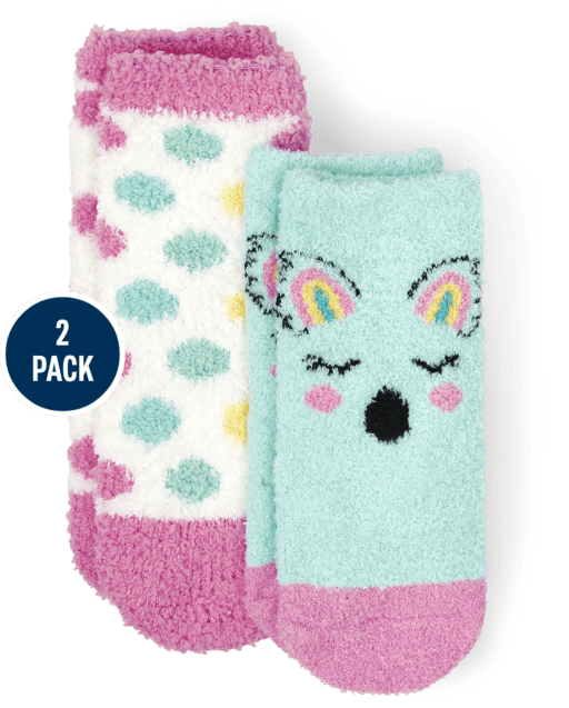 Toddler Girls Koala Cozy Socks 2-Pack