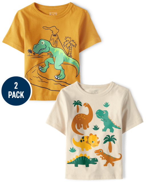 Baby And Toddler Boys Dino Graphic Tee 2-Pack