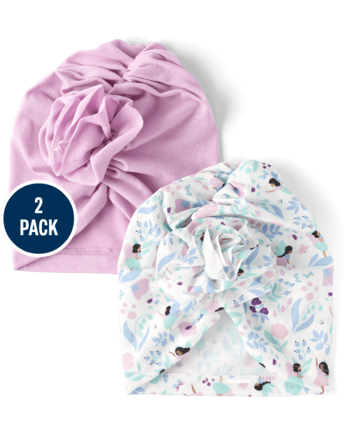 Lot de 2 turbans imprimés pour bébé fille