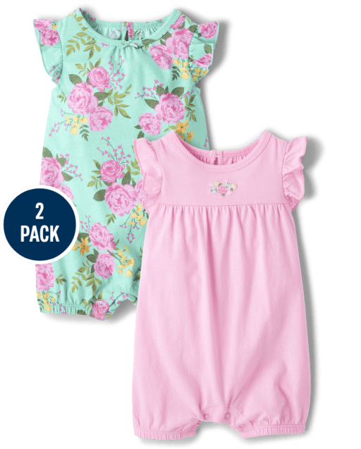 Baby Girls Floral Romper 2-Pack