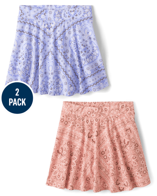 Girls Print Skort 2-Pack