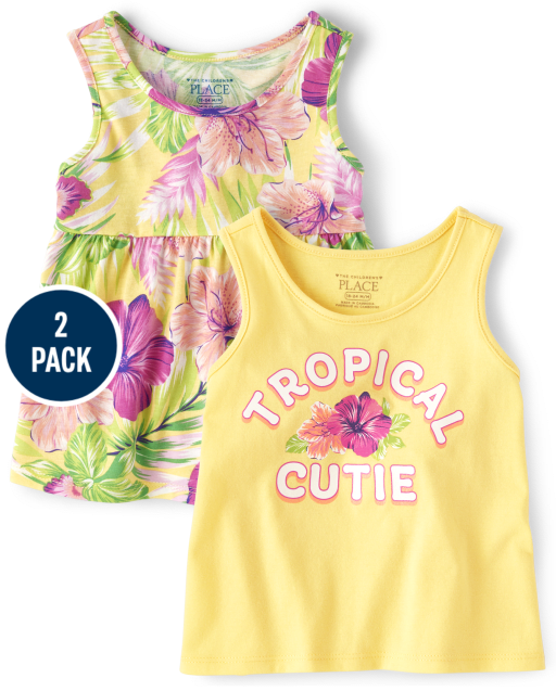Toddler Girls Floral Tank Top 2-Pack