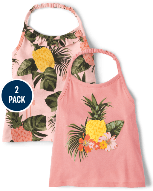 Toddler Girls Pineapple Tank Top 2-Pack