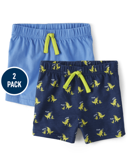 Baby Boys Dino Shorts 2-Pack