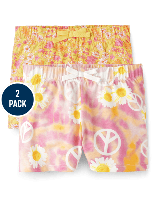 Girls Floral Shorts 2-Pack