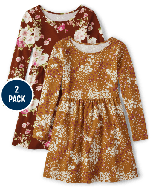 Girls Floral Everyday Dress 2-Pack