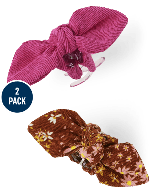 Girls Bow Claw Clip 2-Pack