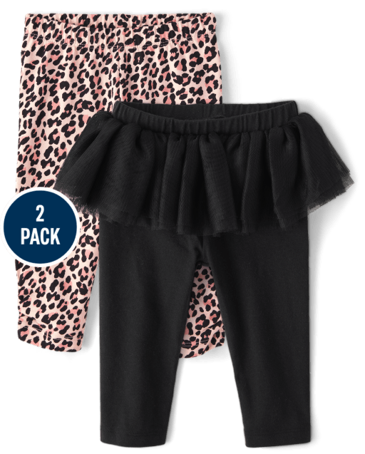 Baby Girls Leopard Tutu Pants 2-Pack