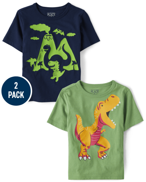 Baby And Toddler Boys Dino Graphic Tee 2-Pack