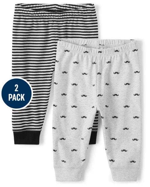 Lot de 2 pantalons moustache pour bébé garçon