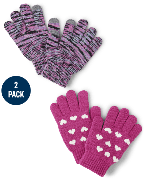 Lot de 2 gants pour textos Space Dye pour filles