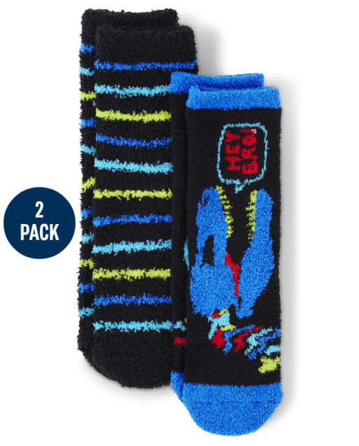Boys Dino Cozy Socks 2-Pack