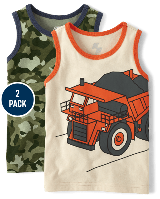 Baby And Toddler Boys Camo Tank Top 2-Pack