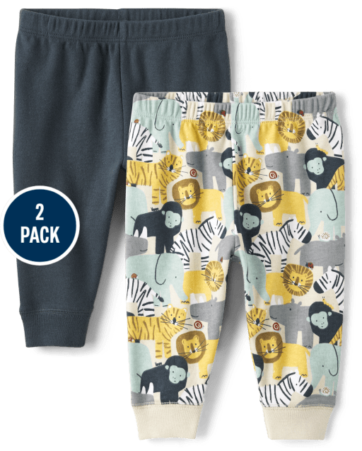 Lot de 2 pantalons animaux pour bébé garçon