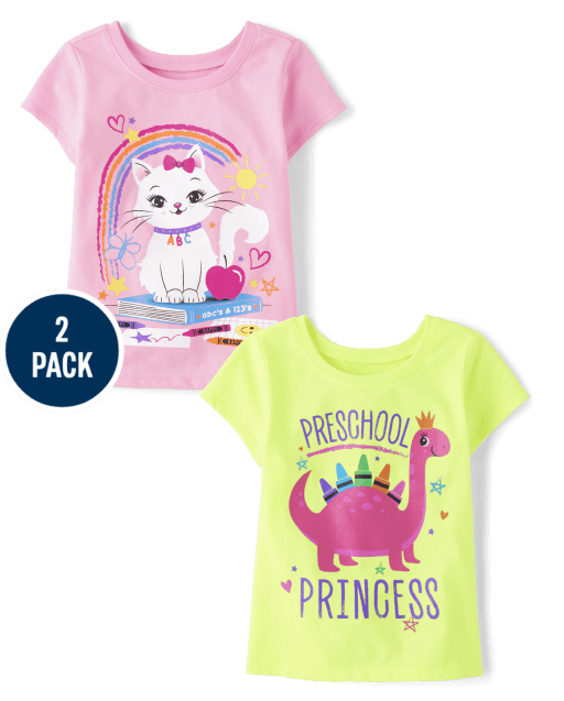 Toddler Girls Animal Graphic Tee 2-Pack