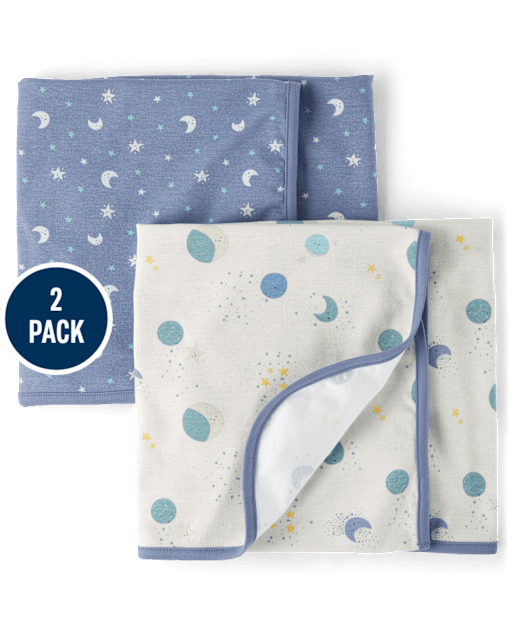 Baby Boys Moon Swaddle Blanket 2-Pack