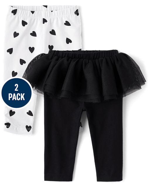 Baby Girls Heart Tutu Leggings 2-Pack