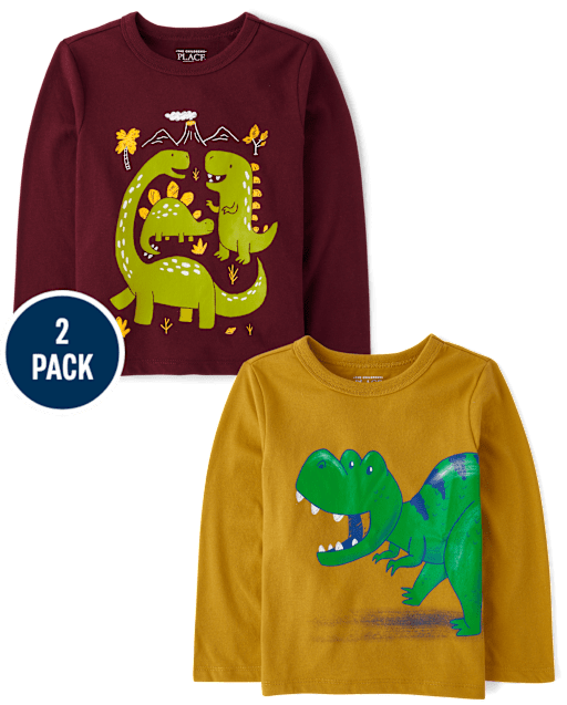 Baby And Toddler Boys Dino Graphic Tee 2-Pack