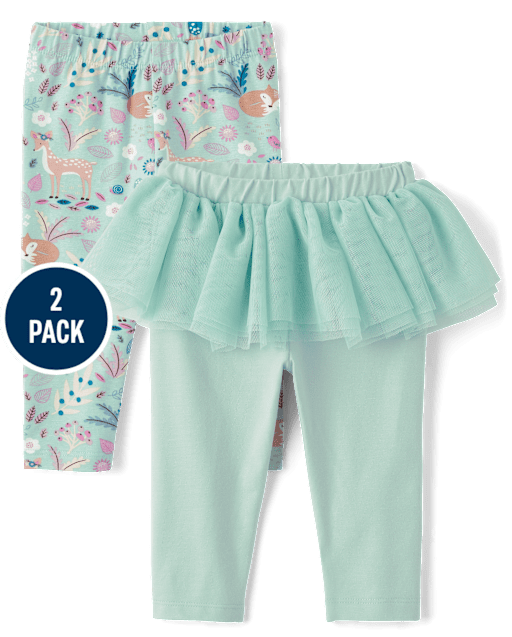 bébés filles Leggings animaux tutu 2-Pack