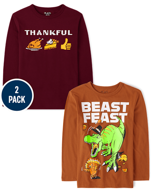 Boys Thanksgiving Graphic Tee 2-Pack