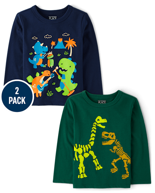 Baby And Toddler Boys Dino Graphic Tee 2-Pack