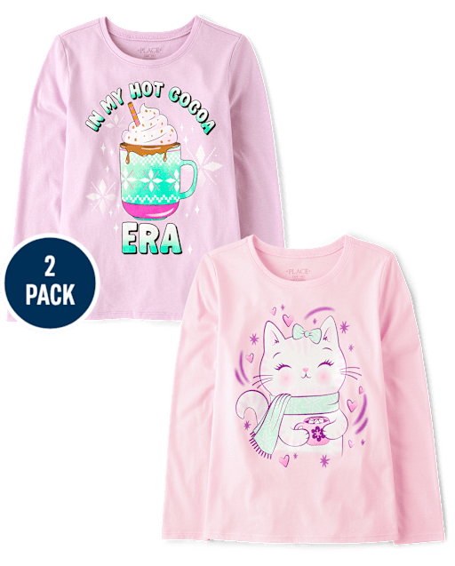 Girls Winter Graphic Tee 2-Pack