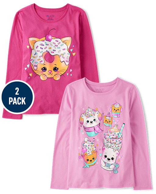 Girls Dessert Graphic Tee 2-Pack