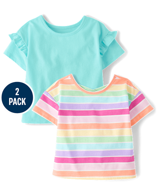 Toddler Girls Print Cross Back Top 2-Pack