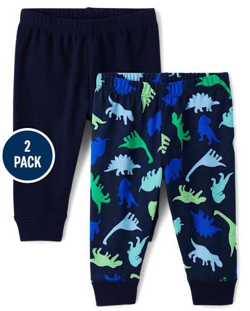 Baby Boys Dino Pants 2-Pack